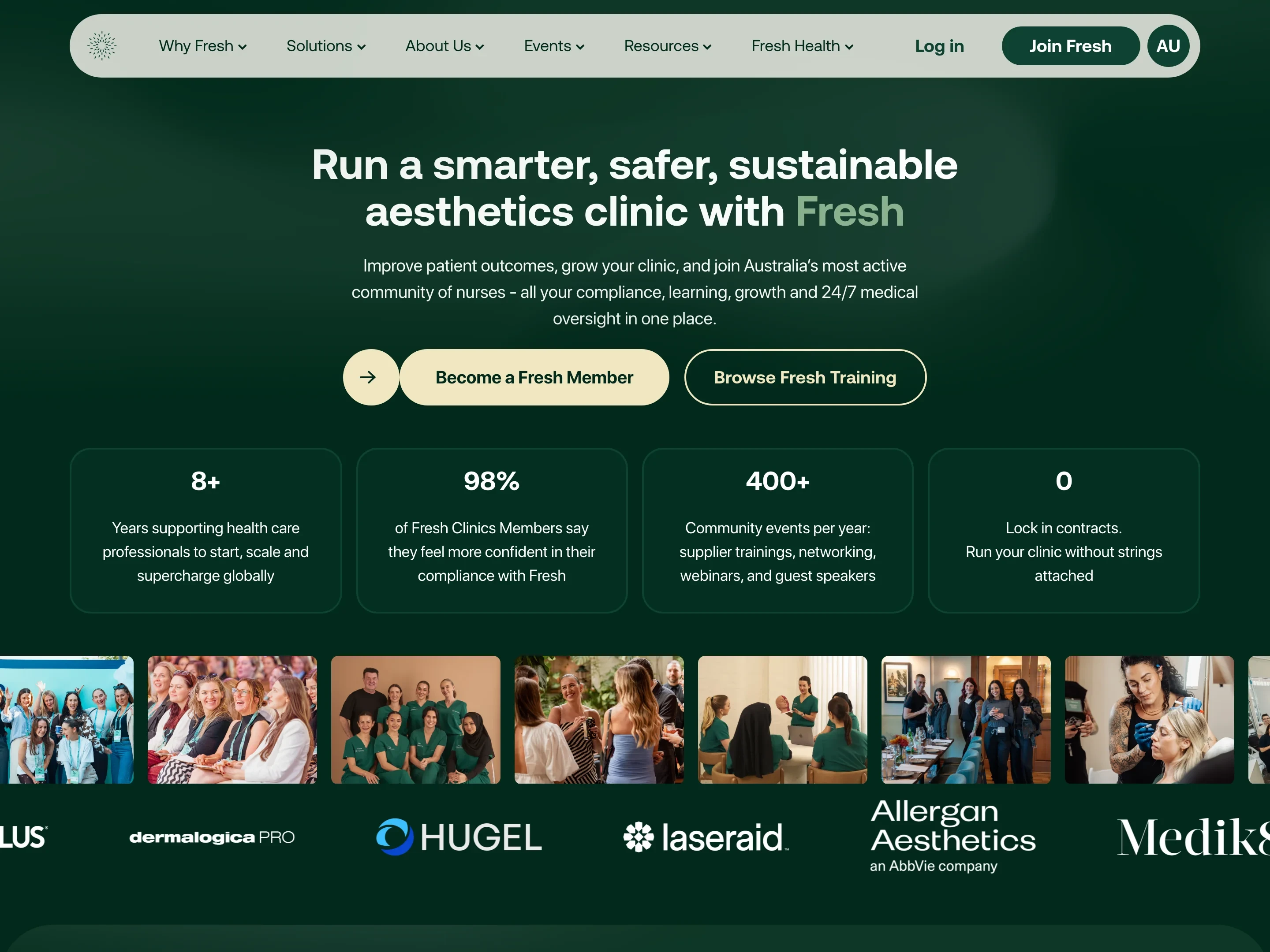 The Fresh Clinics home page