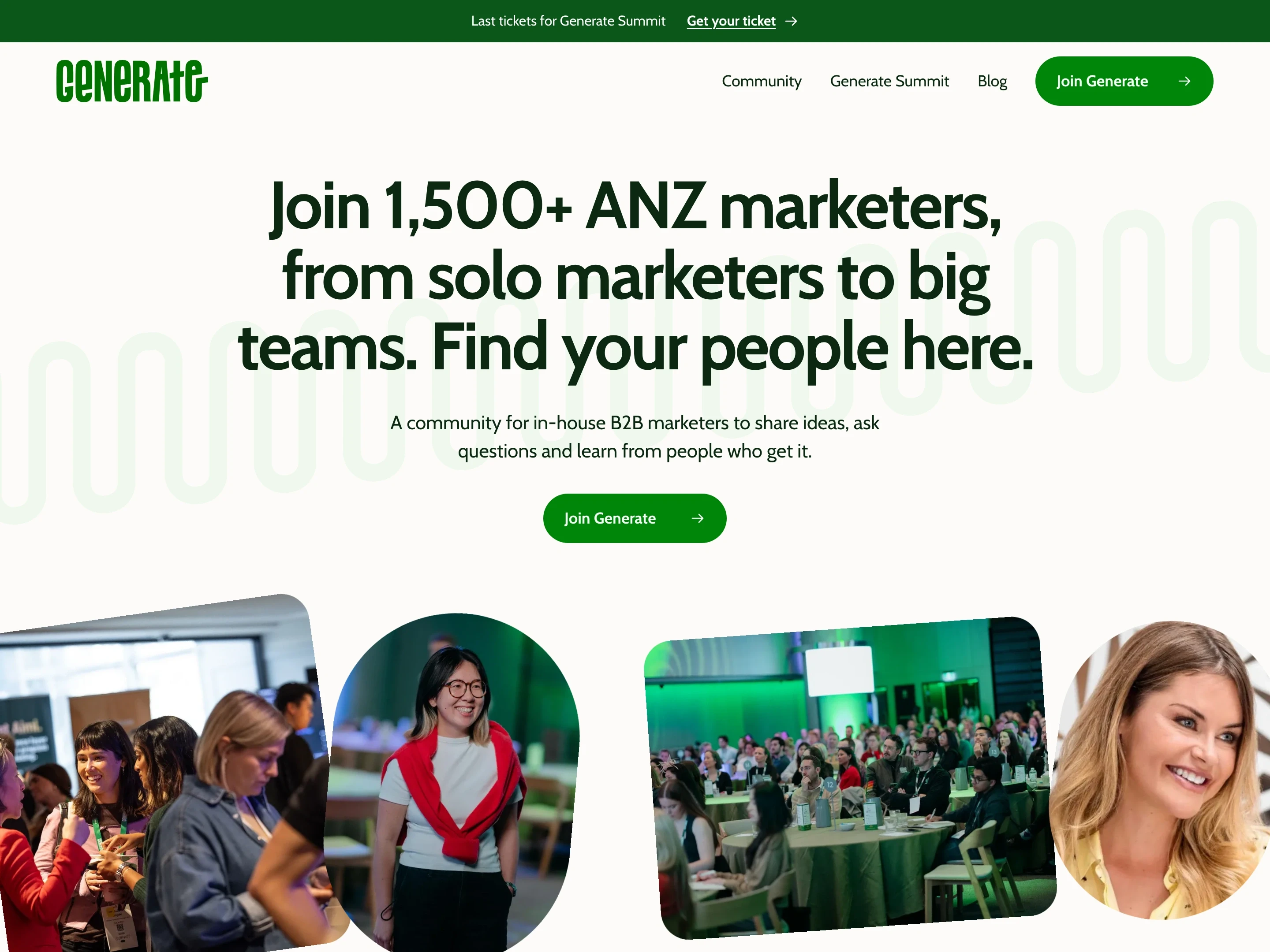 The new Generate home page