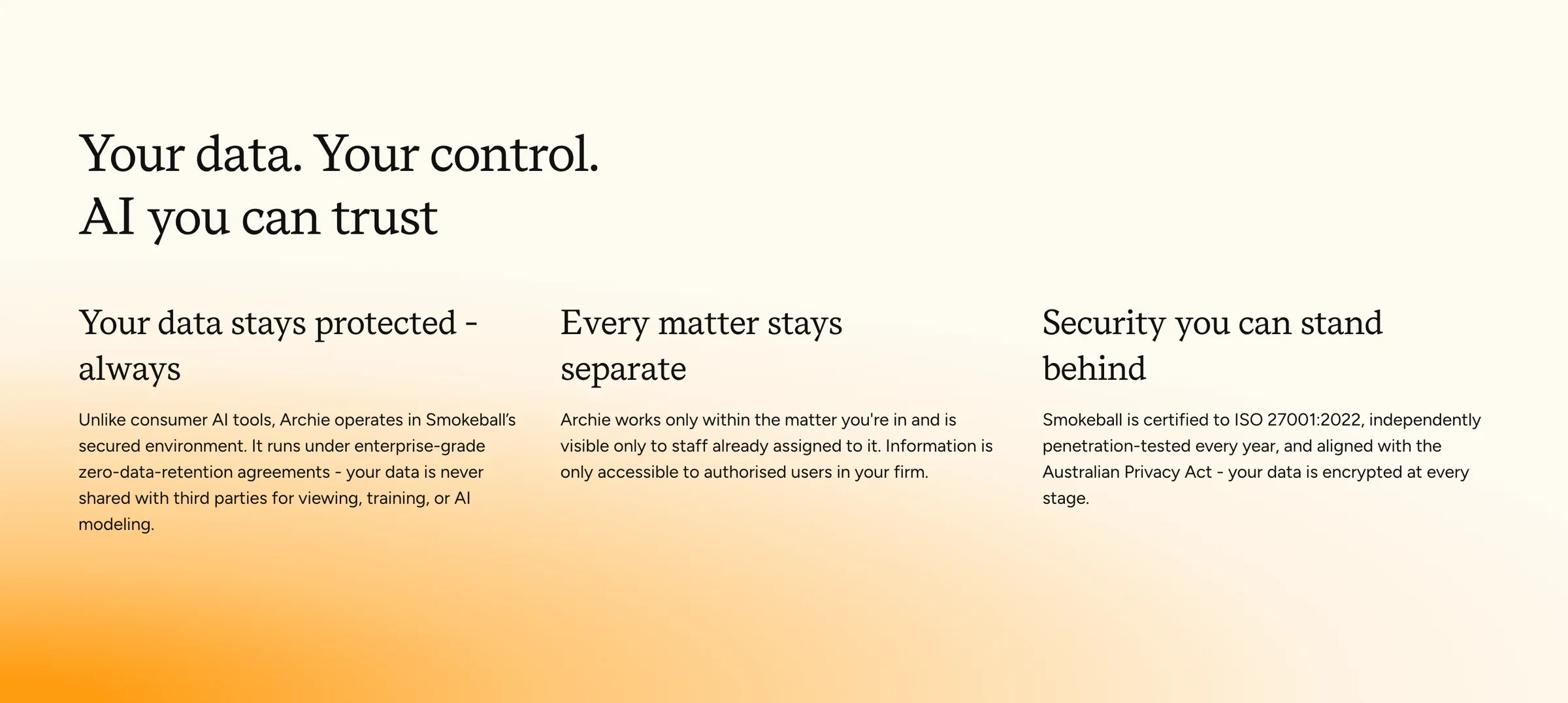 Your data, your control: three security promises for Archie