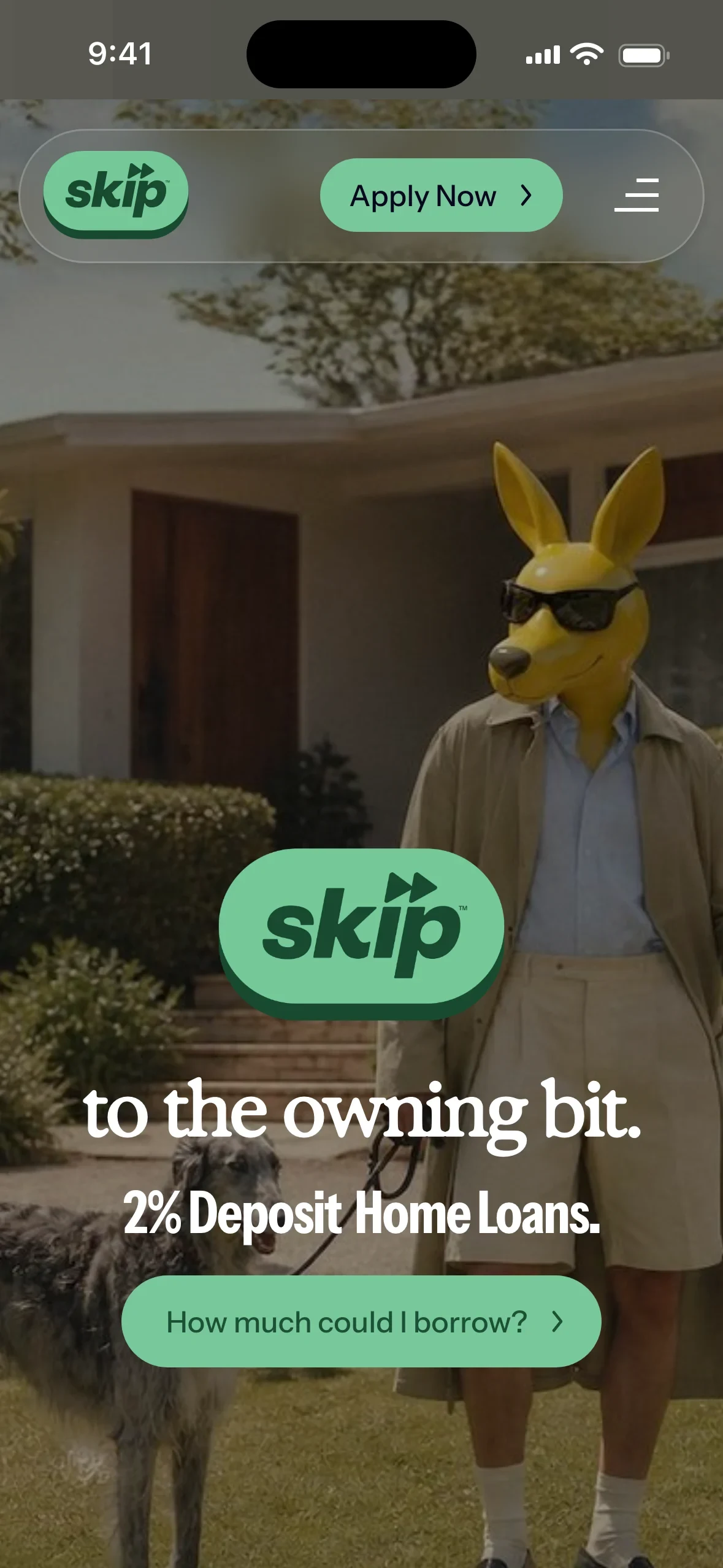 The Skip home page on a phone